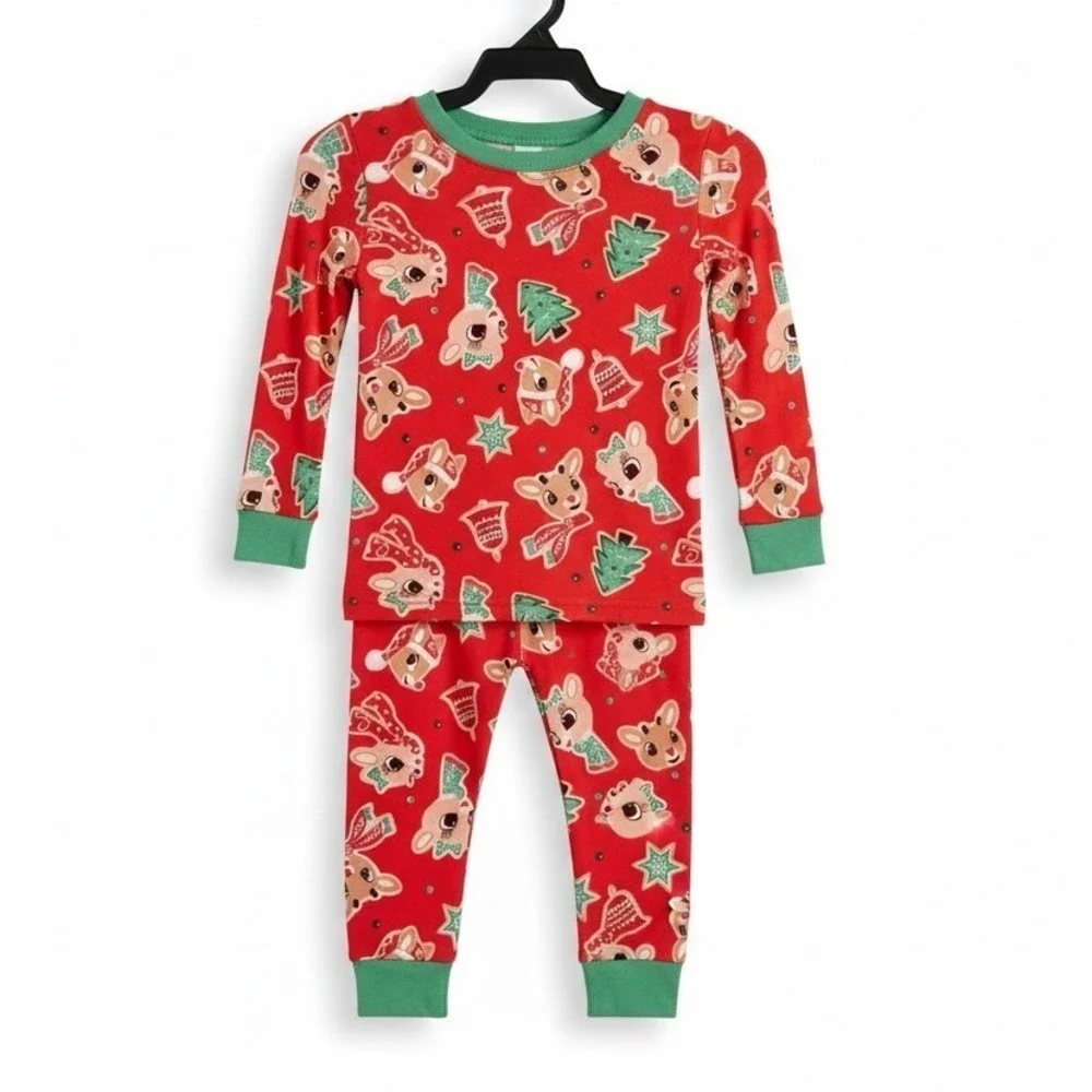 NWT Rudolph Red Nosed Reindeer Christmas Pajamas 18M Baby Holiday 2pc PJ Set Red
